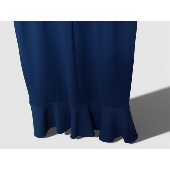 New with Tags Betsey Johnson Navy Ruffle Hem Midi Dress Sz 10  Sheath Cocktail - Picture 7 of 14